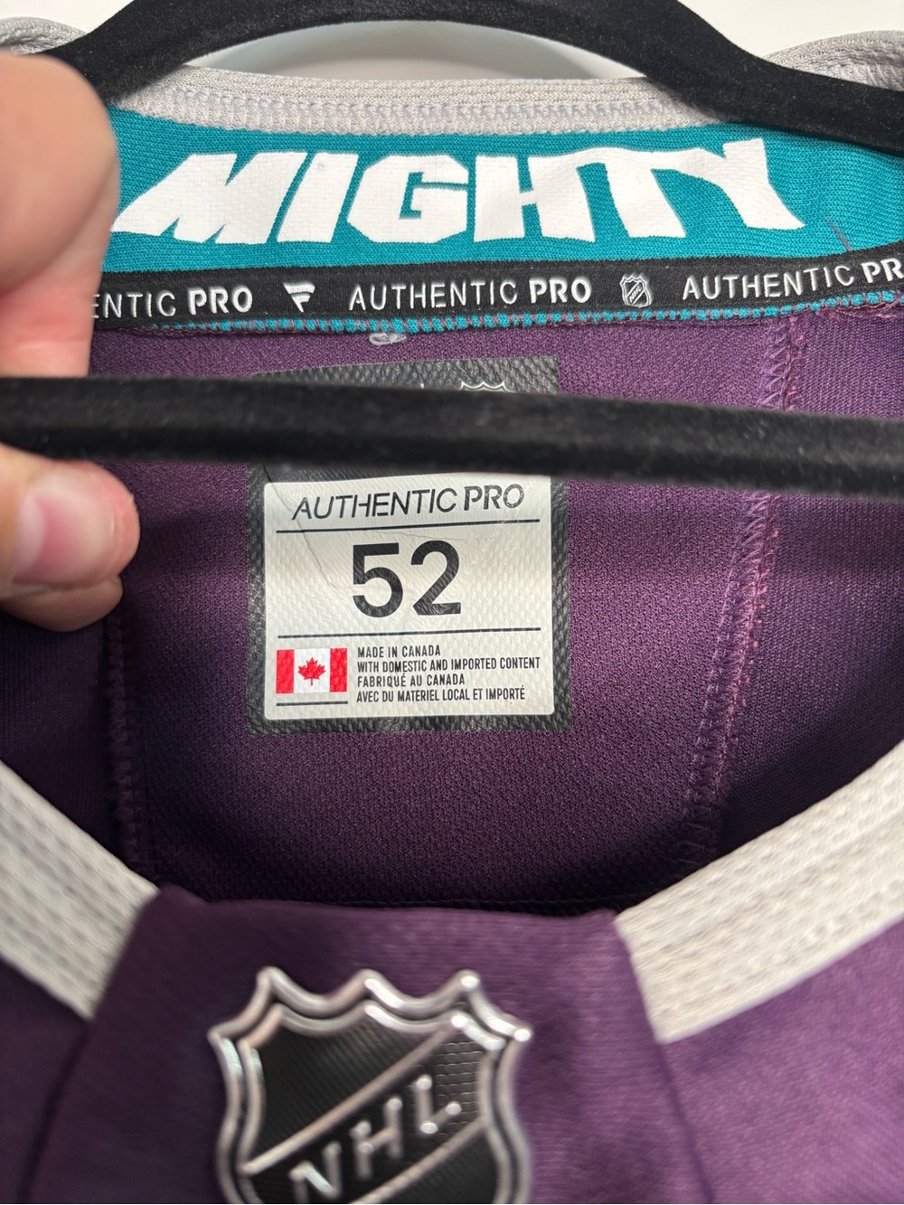#1 Dostal Purple Anaheim Ducks Hockey Jersey- Mighty Ducks - Picture 2 of 4